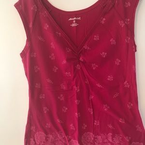 Eddie Bauer Red Floral Women's Top